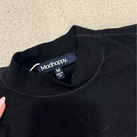 Madhappy black sleeveless mock neck top